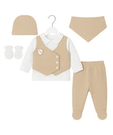 Pack naissance BLN effet gilet baby boy 5 pcs coton